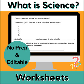 Preview of What is Science? Nature of Science Editable Video Worksheets