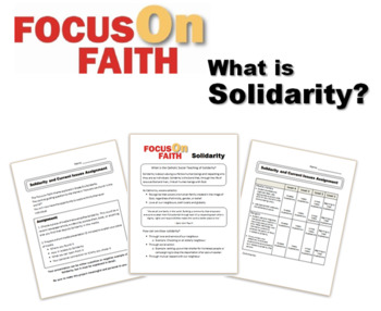 Preview of What is Solidarity?  Religion & Media Literacy Assignment