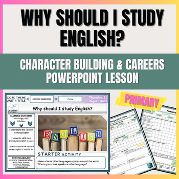Preview of Why Should I study English?- Elementary School Careers lesson