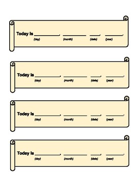 Preview of What is Today Template/Sentence Stem