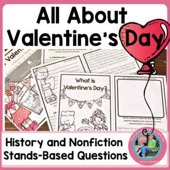 Preview of Valentine's Day Reading Comprehension Informational Interactive Text Reader