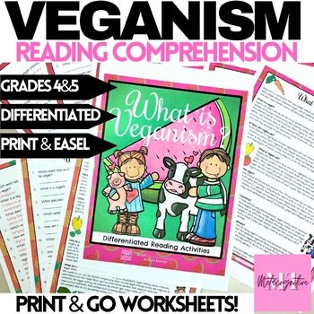 Preview of What is Veganism? Veganuary Reading Comprehension Worksheets