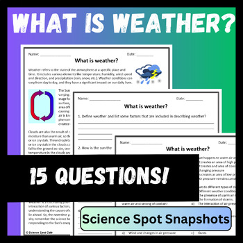 Preview of What is Weather Reading Comprehension - Print and Digital