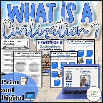Preview of What is a Civilization? | Reading Comprehension & Presentation - Print & Digital