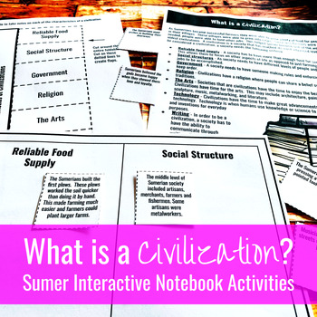 Preview of What is a Civilization? Sumerian / Mesopotamian Interactive Notebook Activities