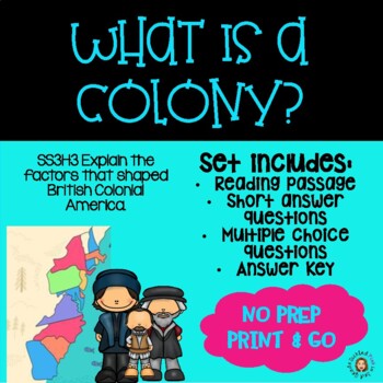 Preview of What is a Colony? Reading Passage with Questions