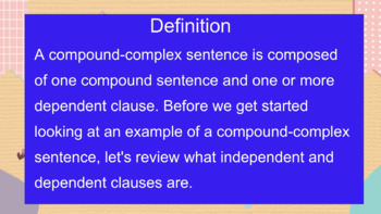 Preview of What is a Compound-Complex Sentence Google Slides 