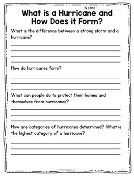 What is a Hurricane? Science Informational Reading | TpT