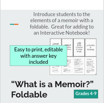 Preview of What is a Memoir? Foldable Flip Book