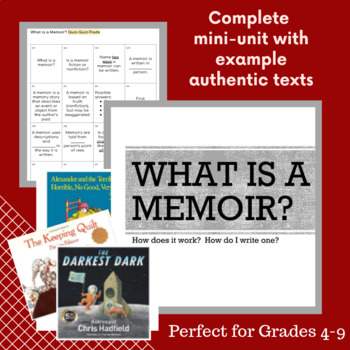 Preview of What is a Memoir? Writing Mini-Unit (Great for Distance Learning)