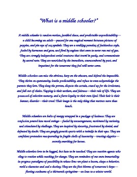 Preview of "What is a Middle Schooler?" (the poem)