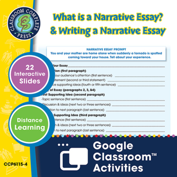 Preview of What is a Narrative Essay? & Writing a Narrative Essay - Google Slides Gr. 5-8