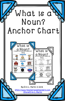 What is a Noun? Anchor Chart by Erin L Martin | TPT