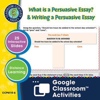 Preview of What is a Persuasive Essay? & Writing a Persuasive Essay - Google Slides Gr. 5-8