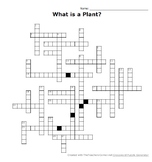 Plants Crossword Puzzle Worksheets Teaching Resources TpT