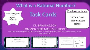 Preview of What is a Rational Number? (15 Task Cards & Interactive Video Lesson)