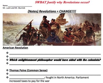 Preview of What is a Revolution? Lesson Bundle, Cooperative Activity, Common Core