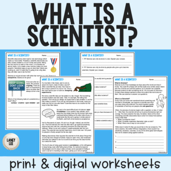 Preview of What is a Scientist? - Reading Comprehension Worksheets