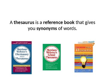 presentation thesaurus examples