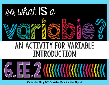 Preview of What is a Variable?  An Alphabet Activity to Introduce Variables