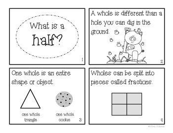 Preview of "What is a Half?" Fraction Book