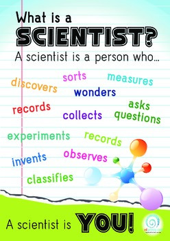Preview of FREE What is a Scientist Poster | Classroom Display | Science Lab Chart