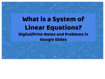 Preview of What is a system of linear equations?