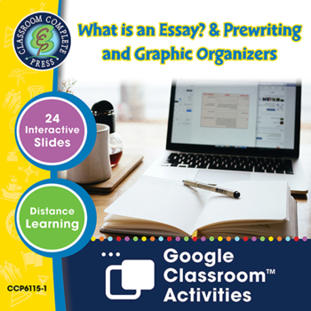 Preview of What is an Essay? & Prewriting and Graphic Organizers - Google Slides Gr. 5-8