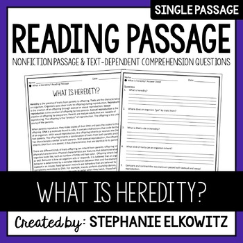 Preview of What is heredity? Reading Passage | Printable & Digital