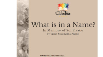 Preview of What is in a Name? by Plaatje PowerPoint IEB Poetry 2023-2025