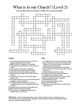 What is in our Church Crossword Level 2 by Mrs Flusche Teaches CCD