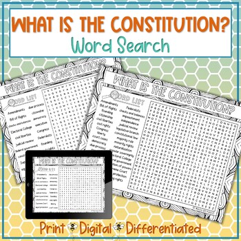 Preview of What is the Constitution Word Search Puzzle Activity