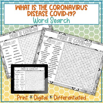 Preview of What is the Coronavirus Disease COVID-19 Word Search Puzzle Activity