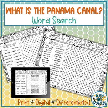 Preview of What is the Panama Canal Word Search Puzzle Activity