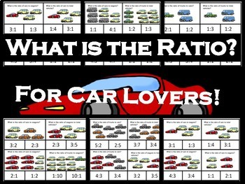 Preview of What is the Ratio? TASK CARDS FOR CAR LOVERS!!!