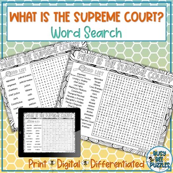 Preview of What is the Supreme Court Word Search Puzzle Activity