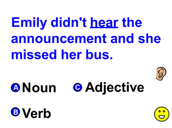Preview of What is the Underlined Word: Noun, Verb, Adjective. Promethean ZOOM ENABLED