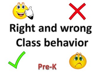 Preview of FREE 'What is the right and wrong behavior in Class?' Pre-K
