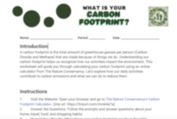 Preview of What is your Carbon Footprint?