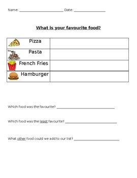 What is your favourite food? - Restaurant Inquiry by MsMelWebb | TPT