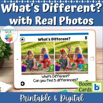 Preview of What's Different? Photo Scenes for Speech Therapy Printable + Boom Cards™