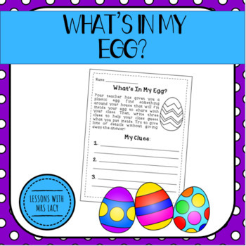 What's In My Egg - Easter Activity by Lessons with Mrs Lacy | TPT