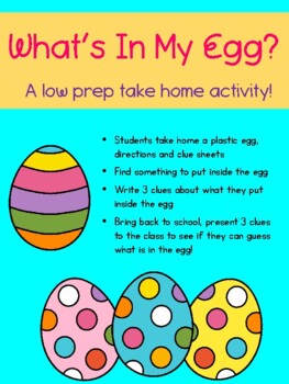 Preview of What's In My Egg? Easy & Fun Family Engagement Project