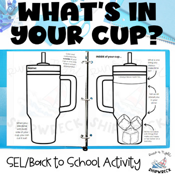 Preview of What's In Your Cup Back to School Icebreaker SEL Activity Print and Digital