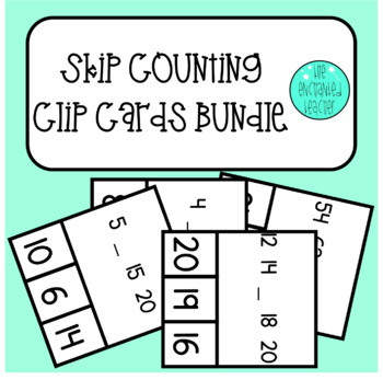 Preview of What's Missing? Skip Counting Clip Card Task Cards Bundle Numbers 2-12