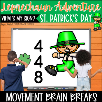 Preview of What's My Sign Math Activity Movement Break St. Patrick's Day Adventure