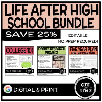 Preview of What's Next? - Life After High School Bundle - College Research & Goal Setting
