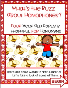 Preview of What's The Buzz About Homophones SMARTBOARD PLUS Printable Card Set