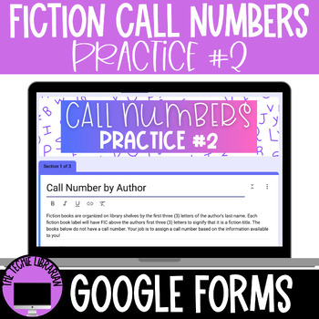 Preview of What's The Call Number? Google Forms Assessment