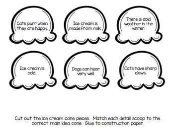 What's The Scoop? Main Idea and Details Activity and Anchor Chart RI 1. ...